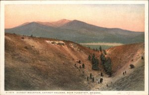 Flagstaff AZ Arizona Sunset Mountain Volcano c1900-20s Vintage Postcard