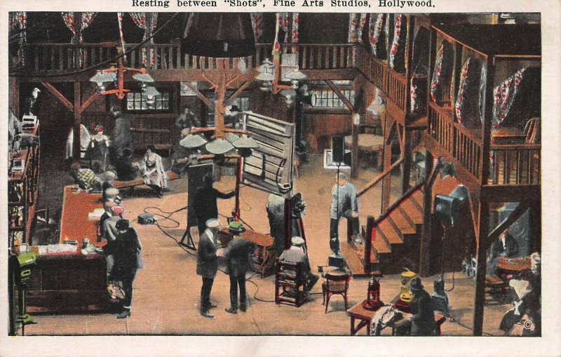 Resting Between Shots, Fine Arts Studios, Hollywood, Early Postcard, Unused 