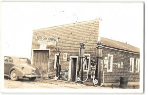 RPPC Ramsey Grocery Garage Red Oak Michigan Gas Station Roadside 1940s Postcard