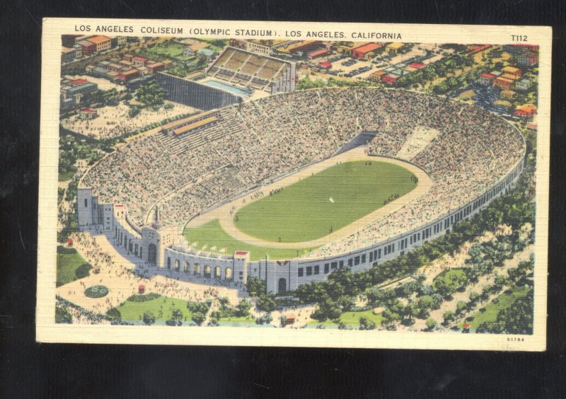 OAKLAND LOS ANGELES RAIDERS COLISEUM FOOTBALL STADIUM VINTAGE POSTCARD