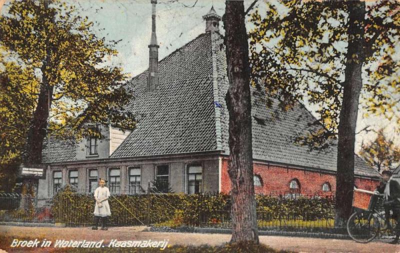 Waterland Netherlands Cheese Factory Street View Antique Postcard K79792