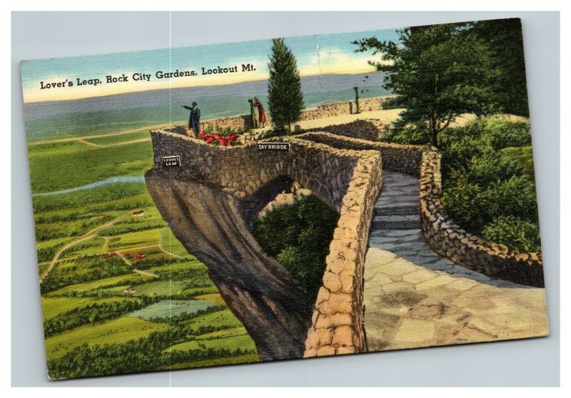 Vintage 1949 Postcard Lover's Leap Rock City Gardens Lookout Mountain Tennessee