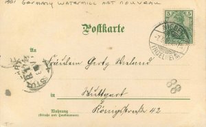 Germany Watermill Art Noveau undivided Postcard 22-5114