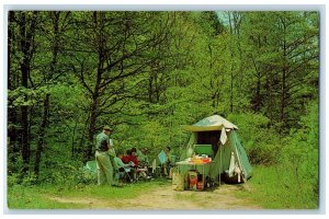 c1960s Camping At Blue Bend Recreation Area West Virginia VA Unposted Postcard 