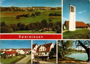 VINTAGE CONTINENTAL SIZE POSTCARD TOWN OF SPARWIESEN GERMANY MULTIVIEW