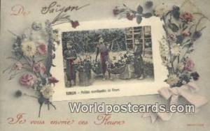 Vietnam, Viet Nam,  Nhân Vật Tonkin Peities marchandes de fleurs 