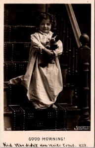 Bamforth Young Girl Good Morning 1907