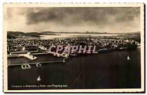 Old Postcard Konstanz Bodensee u vom Rhein aus Flugzeug
