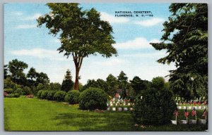 Postcard Florence SC c1953 National Cemetery Slogan Cancel Prevent Forest Fires