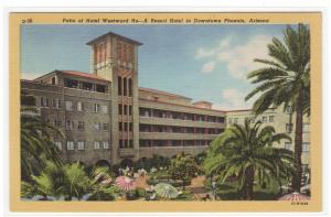 Hotel Westward Ho Phoenix Arizona linen postcard