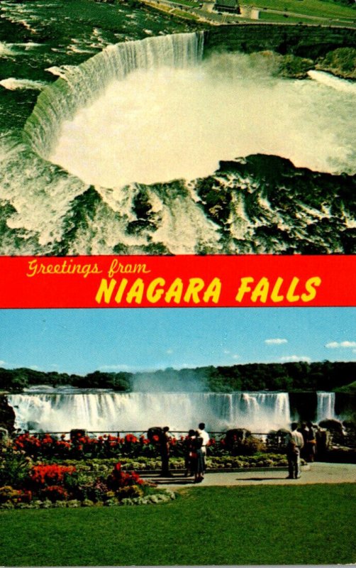 Greetings From Niagara Falls Canada Falls View Hotel and House Of Beef Restau...