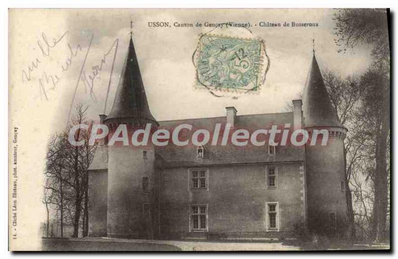 Postcard Old Canton Usson Genay (Vienna) Castle Busseroux