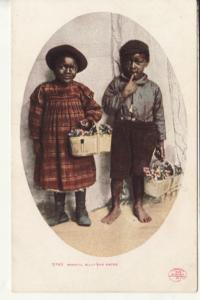 BLACK AMERICANA   BASHFUL BILLY & SISTER  1902 DPC postca...