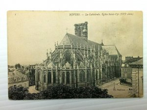 Vintage Postcard 1910's La Cathedrale Eglise Saint Cyr Nevers France