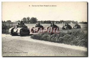 Postcard Old Army Tank Renault tanks Section column