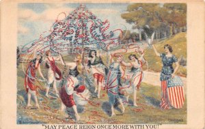 World War 1  Country Girls Dancing Around May Pole Columbia Peace PC AA70176