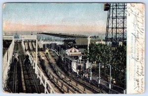 1908 THE RACE COURSE TILYOU'S STEEPLECHASE PARK CONEY ISLAND NY ANTIQUE POSTCARD