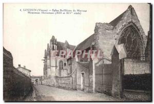 Old Postcard Loudun (Vienna) Church St Hilaire du Mariray Historical Monument