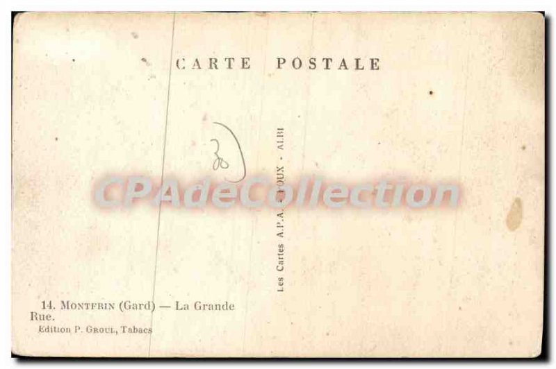 Postcard Old Montfrin La Grande Rue