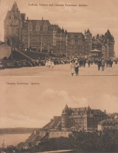 Canada Quebec Frontenac Castle Dufferin Terrace unit of 2 vintage postcards 