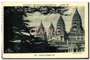 Old Postcard Exposition Coloniale Internationale Paris 1931 Temple of Angkor Wat