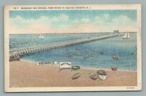 SEASIDE HEIGHTS NJ BARNEGAT BAY BRIDGE VINTAGE POSTCARD