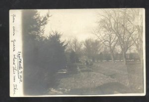 RPPC 1909 LINCOLN NEBRASKA PARK SCENE BRIDGE VINTAGE REAL PHOTO POSTCARD