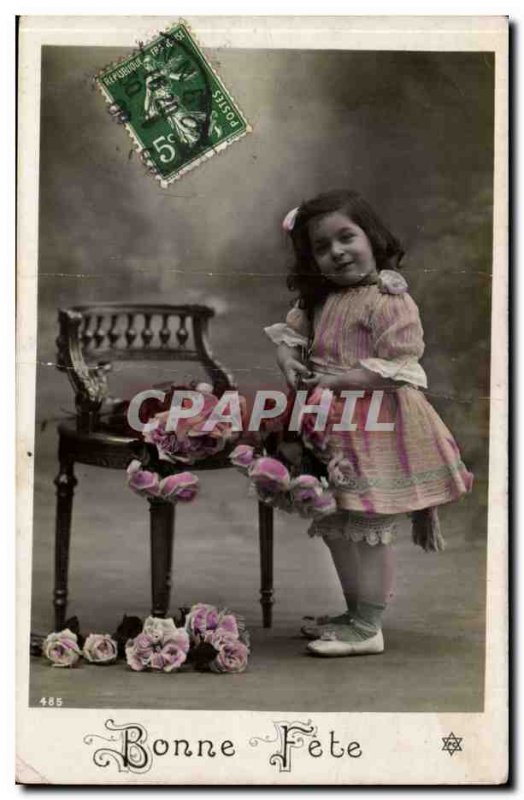 Old Postcard Fun Children Bonne fete