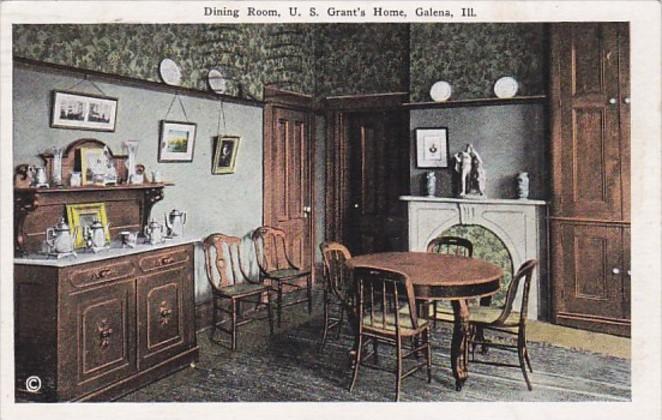 Illinois Galena Dining Room In Grant's Home 1944 Curteich