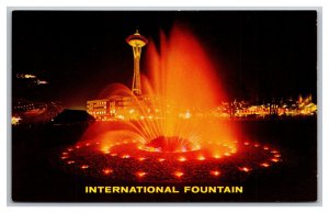 Seattle World's Fair International Fountain At Night Postcard Seattle Washington