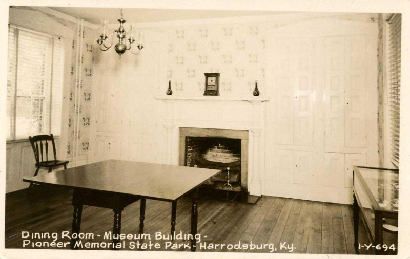 KY - Harrodsburg. Pioneer Memorial State Park. Dining Room, Museum   *RPPC