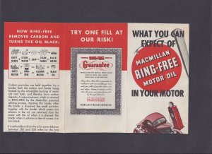 Ca 1942 MACMILLAN PETROLEUM CORP 6 SECTION FOLD OUT FOR MOTOR OIL, SEE INFO