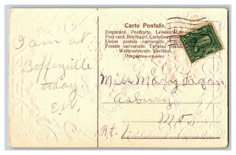 Postcard Greetings From Coffeyville Kans. Vintage Standard View Embossed Card 