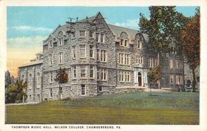 Chambersburg Pennsylvania Thompson Music Hall Antique Postcard K15236