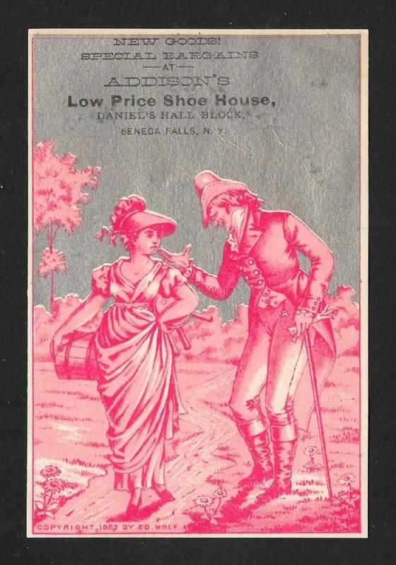 VICTORIAN TRADE CARDS (4 Diff) Addison's Shoes Men Women