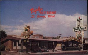 St George Utah UT Travelodge Trafalga Restaurant Vintage Postcard
