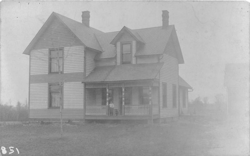 F64/ North Royalton Ohio RPPC Postcard c1910 Fieldhouse Home Leiter 