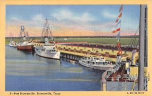 Brownsville Texas Port Birdseye View Waterfront Antique Postcard K54948 