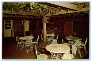 c1960 Ronneburg Restaurant Beer Garden Table Chairs Interior Amana Iowa Postcard