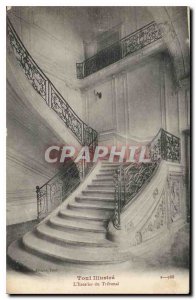 Old Postcard Toul Illustrates the stairs of the Court