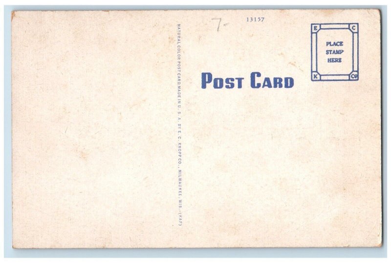 Parson Kansas KS Postcard General Office Building M K T R R Station 1940 Antique