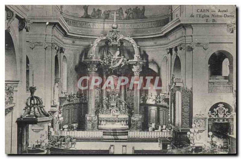 Old Postcard Caen Altar of the Church of Our Lady