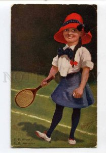 3071217 TENNIS girl by Kinsella Vintage russian PC