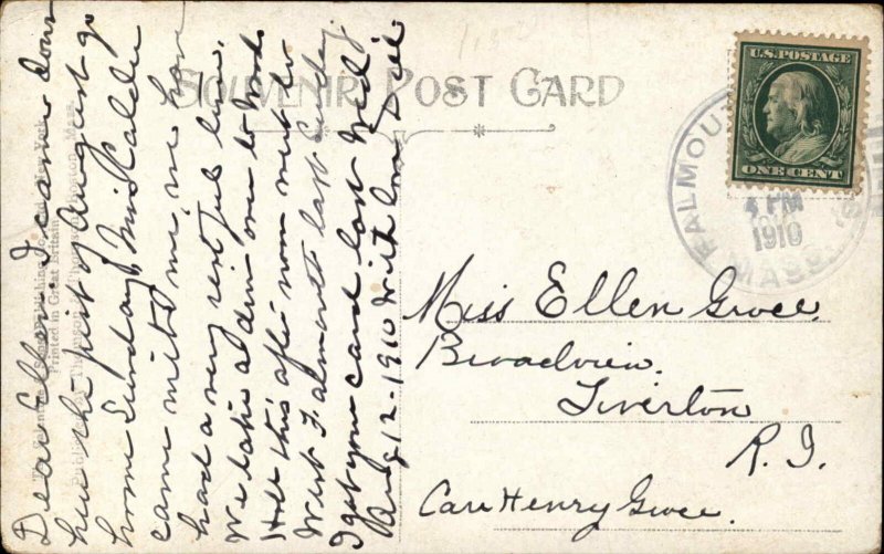 Falmouth Massachusetts MA Vineyard Sound Hotel Cape Cod c1910 Postcard