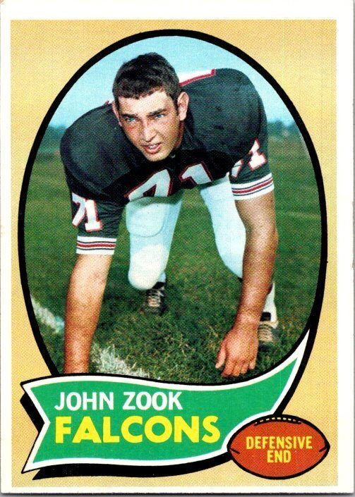 1970 Topps Football Card John Zook Atlanta Falcons sk21513
