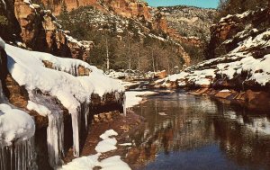 Wintertime at Slide Rock - Oak Creek Canyon, Arizona Postcard