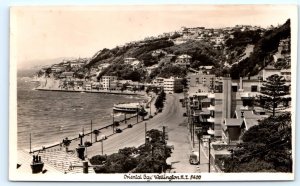 RPPC WELLINGTON, NEW ZEALAND ~ Birdseye ORIENTAL BAY c1930s-40s   Postcard