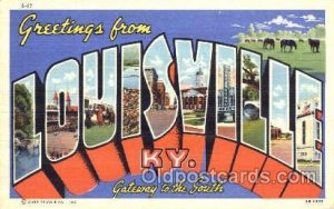 Greetings From Louisville, KY, USA Large Letter Town Unused 