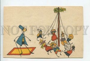 433870 ART DECO Puppet swing giant steps carousel RUSSIA Lith. K. de Castelli 