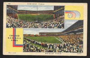 Chicago's Comiskey & Wrigley Fields Chicago IL Unused c1937